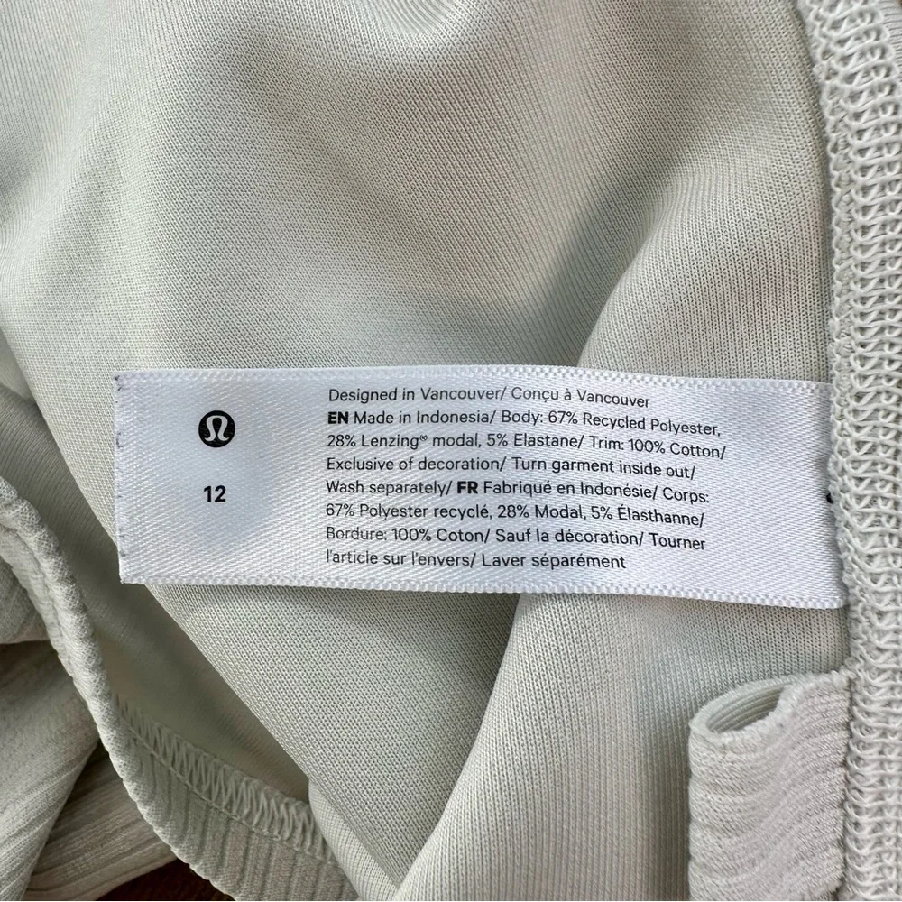 Lululemon Ribbed Softstreme Cropped Tank Top, Bone, 12